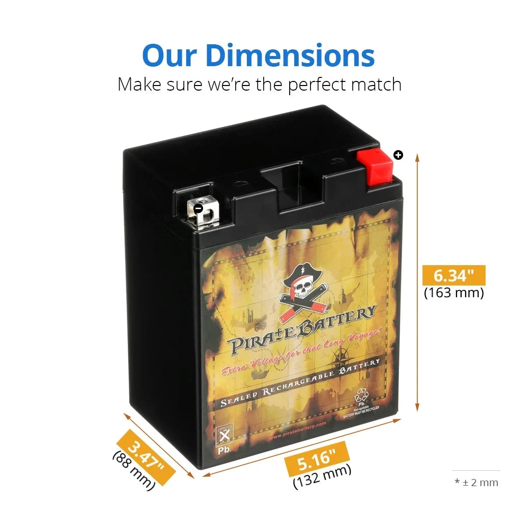 Motorcycle 750Cc For Pirate Vulcan Kawasaki Ytx14Ahl-Bs Vn750-A Battery Battery 1995
