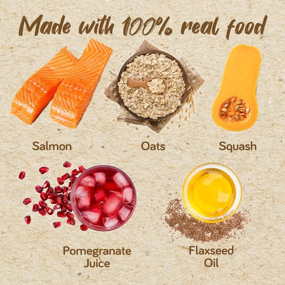 Oats Oz Meals Blends Pouch for & of 12) 9.4 (Pack - Salmon, Squash Real Fed Tube - Food People -