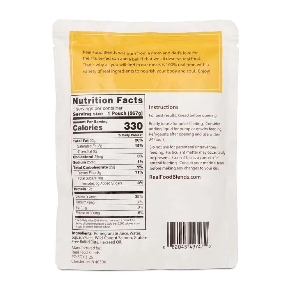 Oats Oz Meals Blends Pouch for & of 12) 9.4 (Pack - Salmon, Squash Real Fed Tube - Food People -