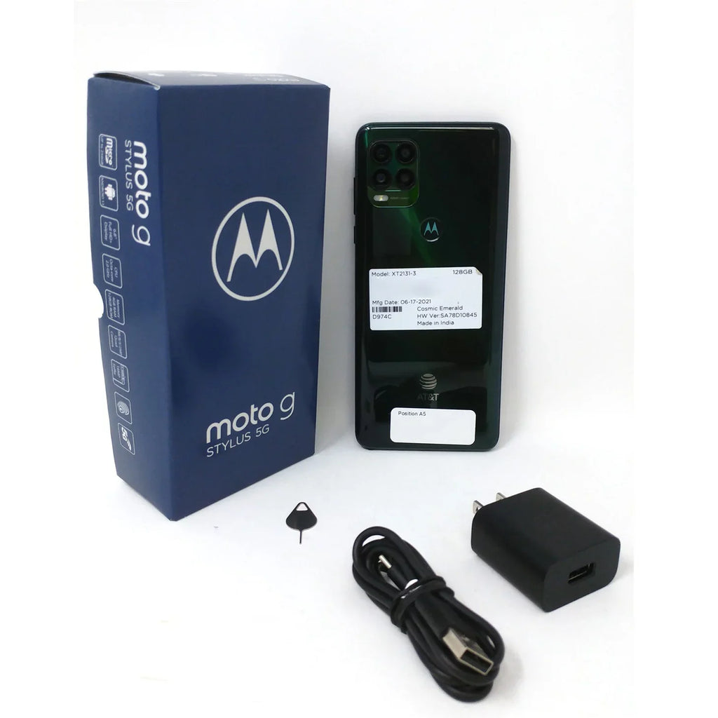 Cosmic XT2131-3 2021 Box 6.8" Phone Motorola 5G Emerald RAM 4GB Open Moto Stylus 128GB - G Unlocked