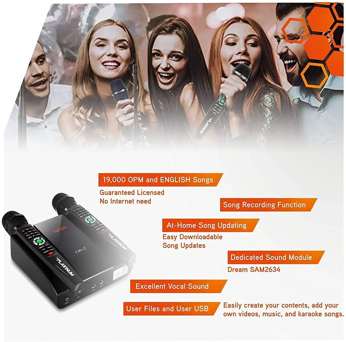 Song Platinum Recording Language Cello2 Display & Upgraded Aldult MVs Karaoke Lyrics with for Mic Kids Built-in Wireless Digital Mixed TV Songs Machine 23K+ 2023 2 Video