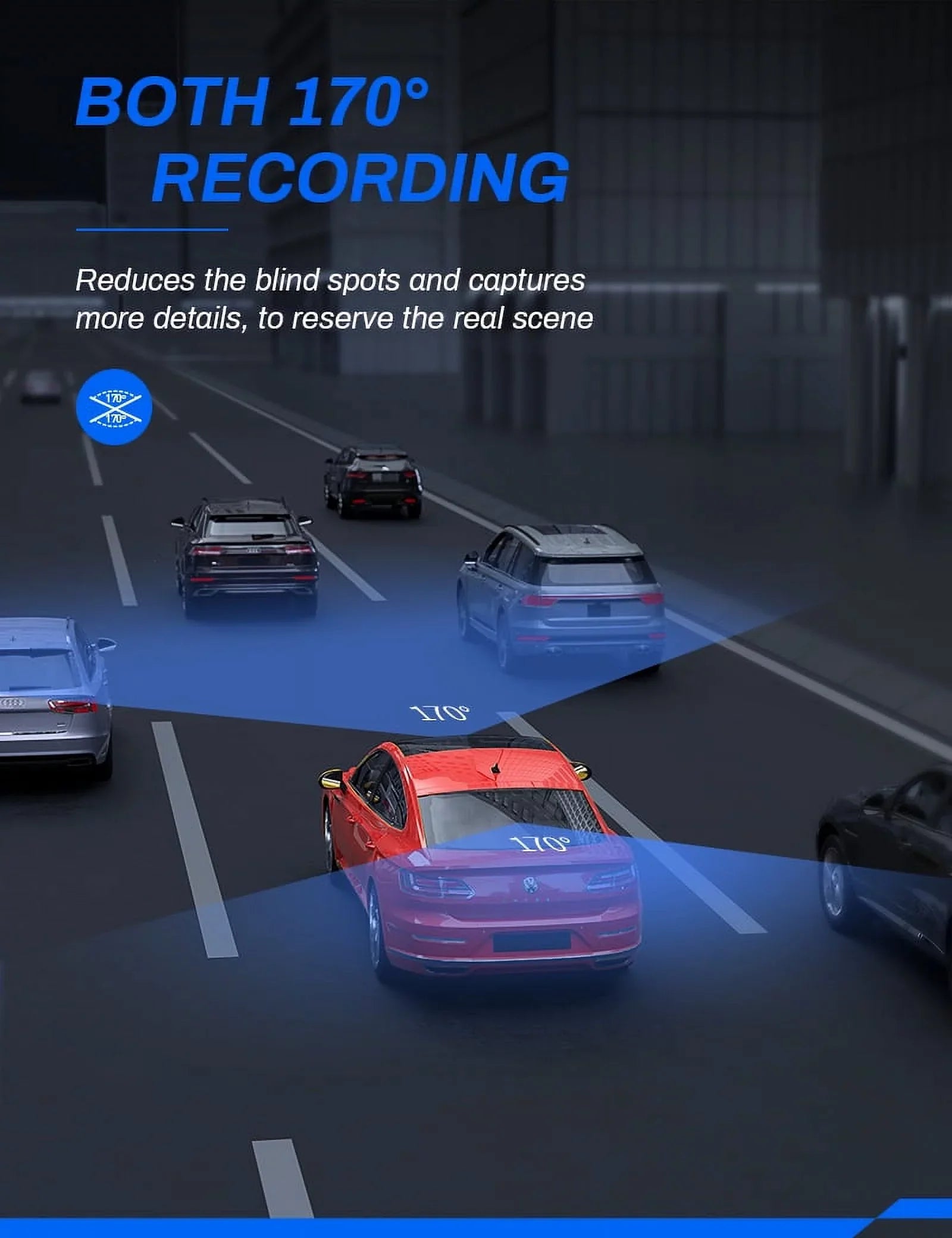 Cars IPS Crosstour Camera Camera Front GPS, for Recorder Cam Dash Backup 170° 2.5K Dashboard Dash 3 Rear, Magnetic and Screen inch