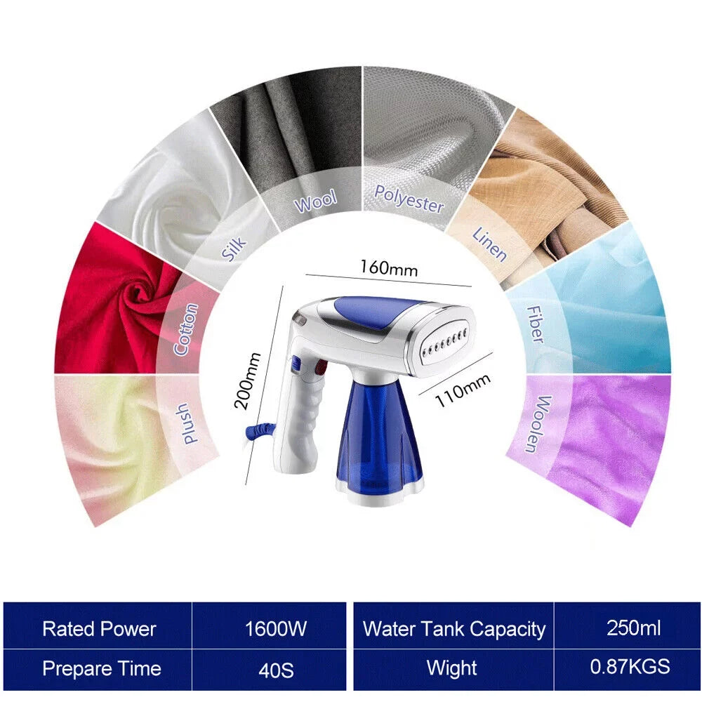 Heat Clothes Fabric Steamer and for Curtains Toys Wrinkles Steamer Portable Steamer, Handheld for Garment 30s Clothes, Travel up Remover, Clothes, Steamer