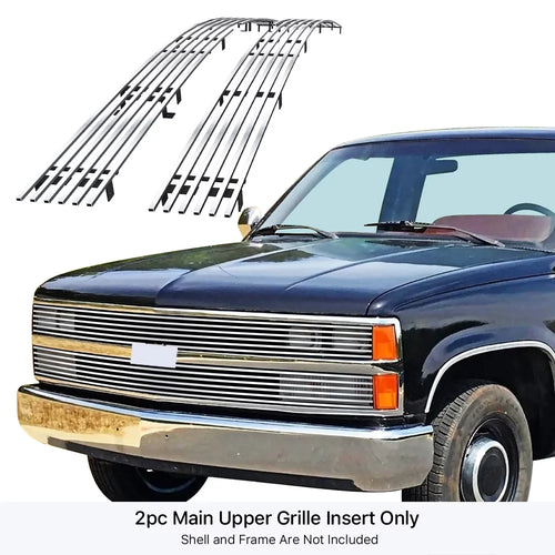 & APS Pickup Chrome N19-S54258C Upper Suburban Premium Main Billet K Blazer Steel 88-93 8x6 with Compatible Chevy 1992-1993 C Grille Stainless