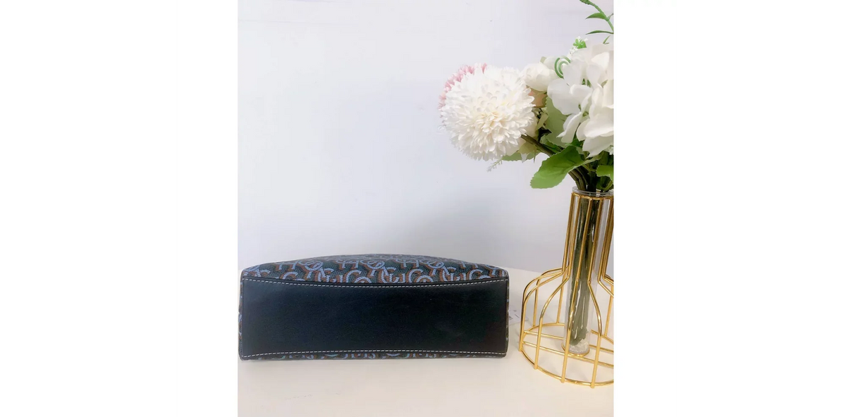 CF343 Coach Monogram Madi IN Print Navy Coach Crossbody With