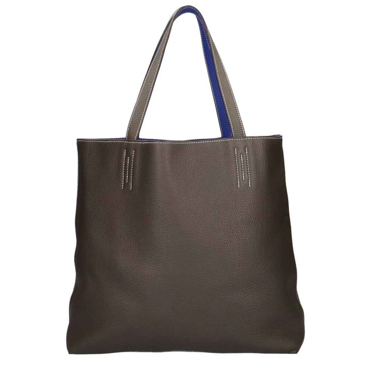 Tote Hermes Clemence Etain Double Sense Pre-Owned Women's Bag HERMES (Good) Taurillon