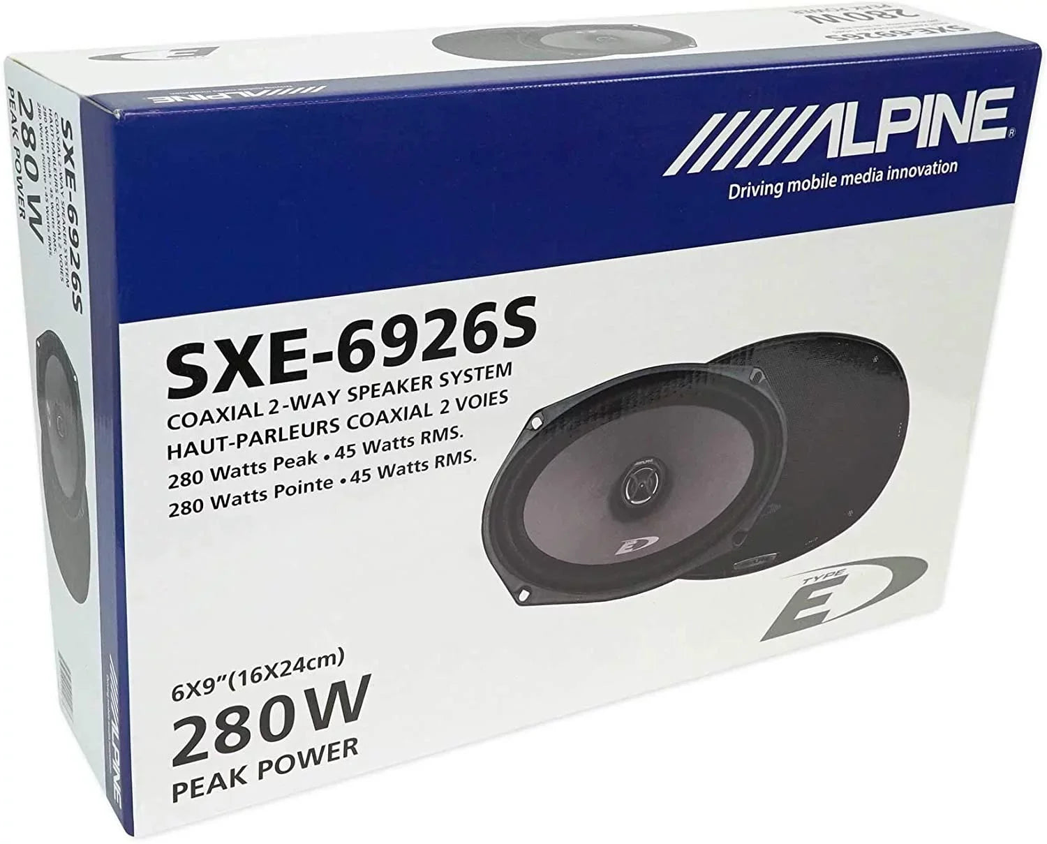 Audio Watt Speakers 2-Way 280 (Pair) SXE-6926S 6x9 Car Coaxial Alpine