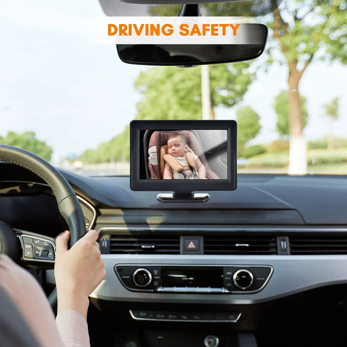 Mirror Night Installation Easy Car Camera Baby View 150° Wide Camera Facing Rear 4.3 Inch 720P for Seat Display Car moobody Monitor Monitor Seat Car Mirror Vision Baby Baby