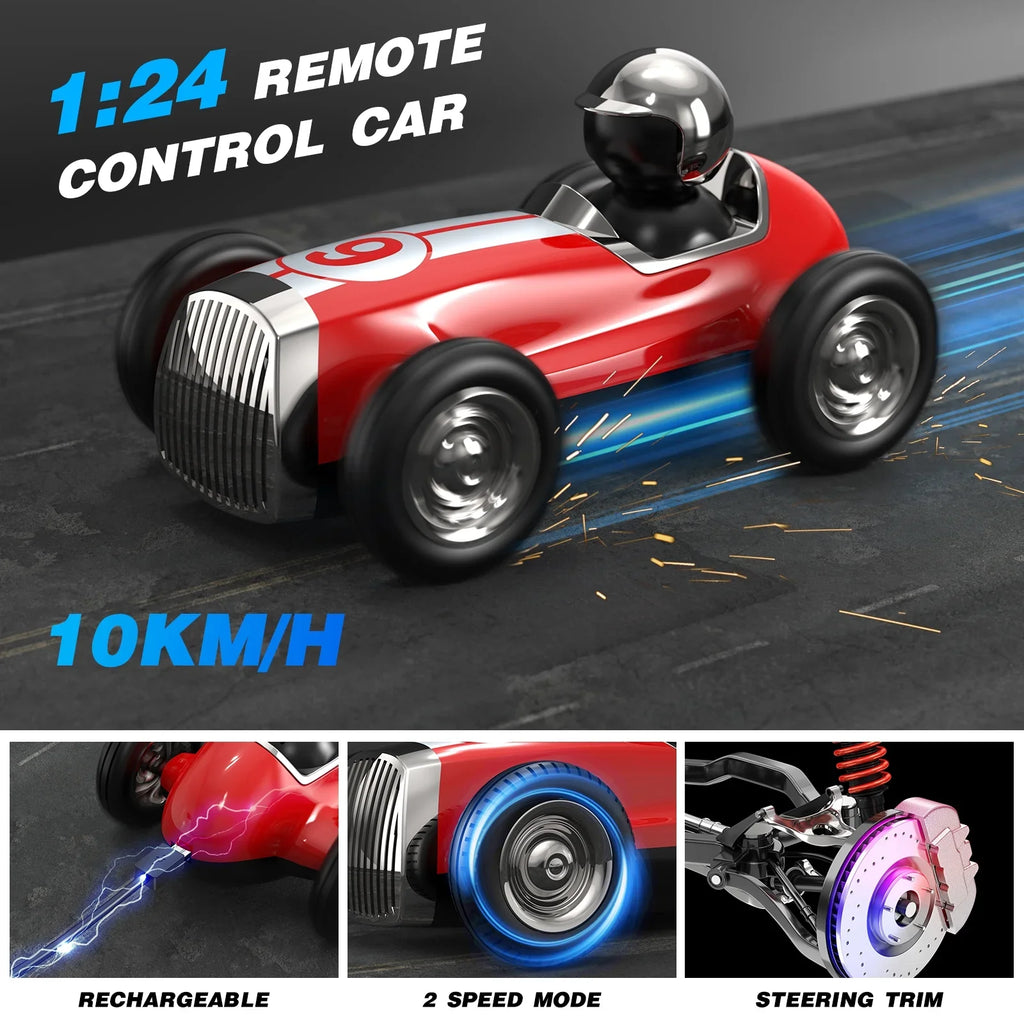 Speed Toys Stunt with RC Red Speaker Mode AUOSHI Bluetooth Gifts, Trucks Control for Music 2 RC Wireless Car Girls Car Fast Car Remote Boys for Kids 2.4GHz RC