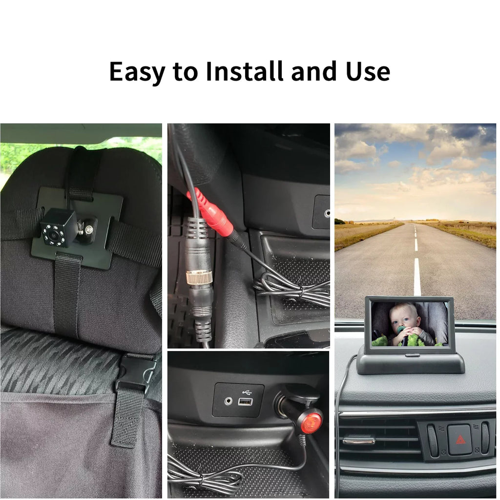 Car Radirus Rear Facing View Crystal Baby Camera, Vision, Infrared Clear Monitor with Seat Ideal for Night