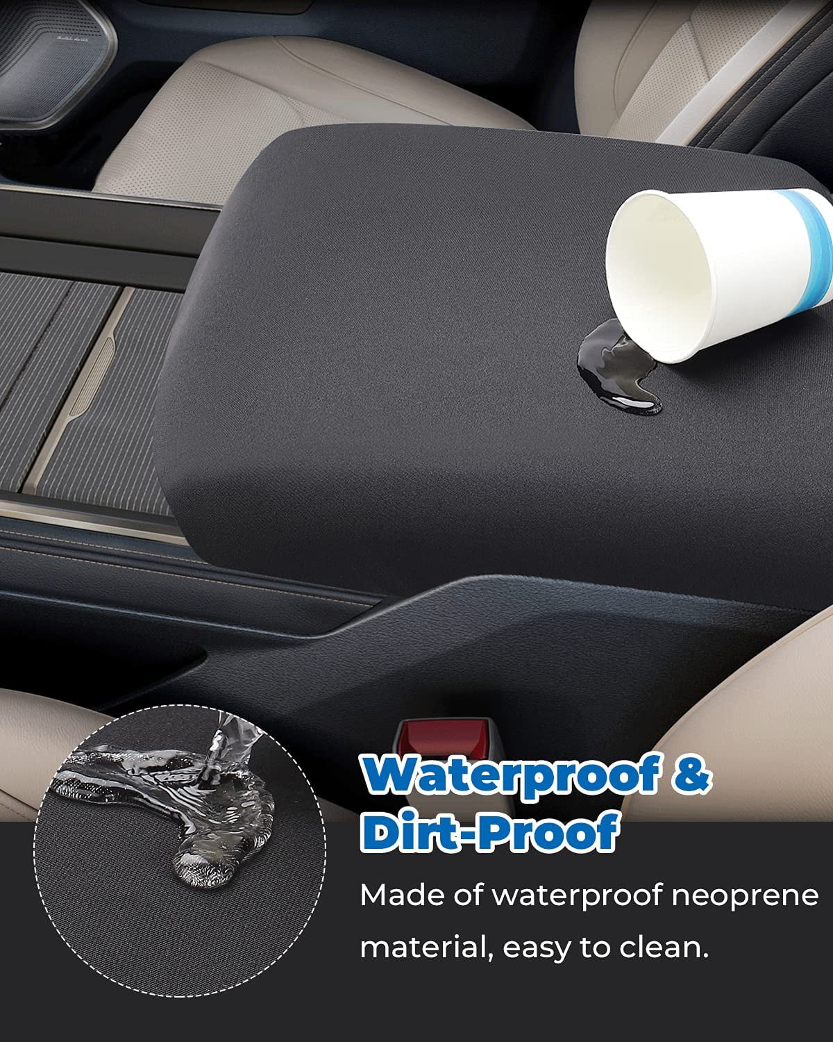 Protector Cover Armrest Cover 2500 Compatible Ram 3500 2023 2013-2022 ISSYAUTO Center with Console Console 1500