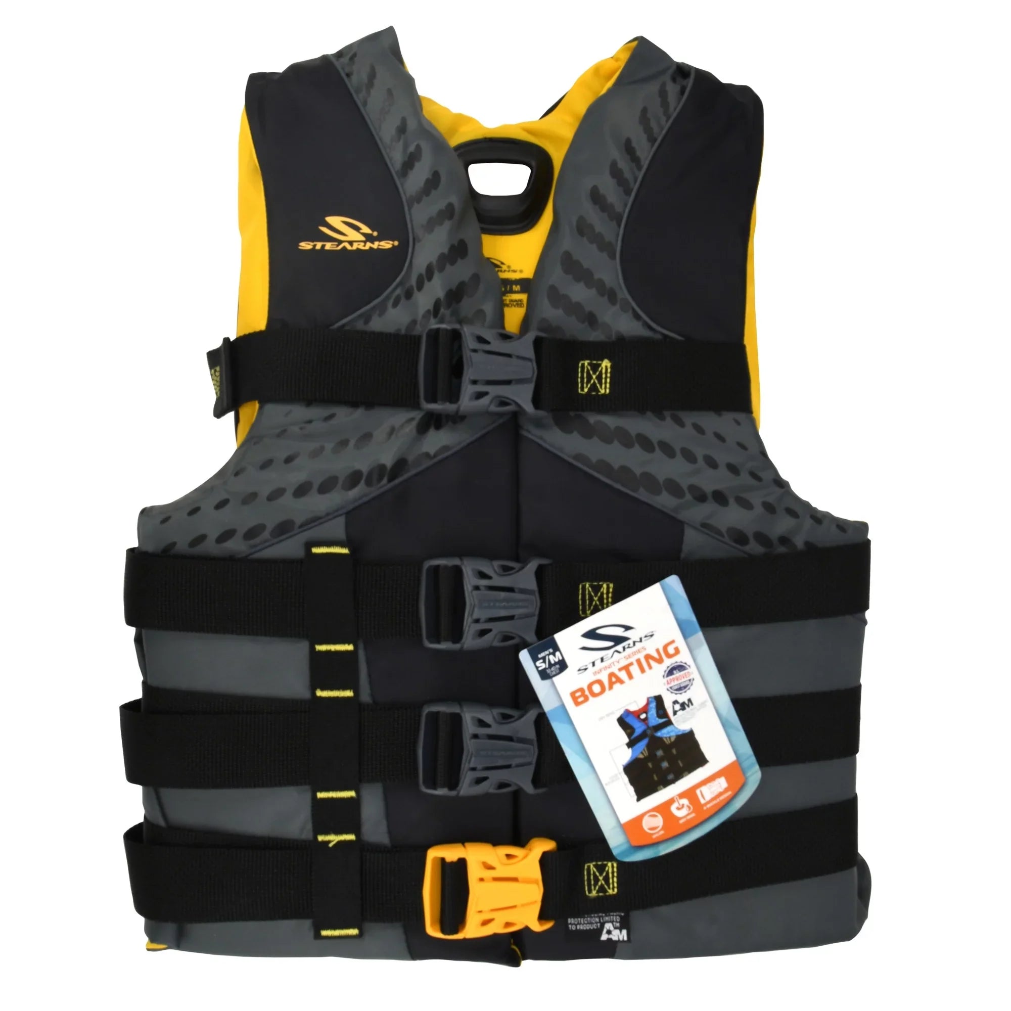 Adults 90+ Nylon Vest Yellow/Gray 2XL/3XL, Pounds, Life Infinity Stearns for Men's