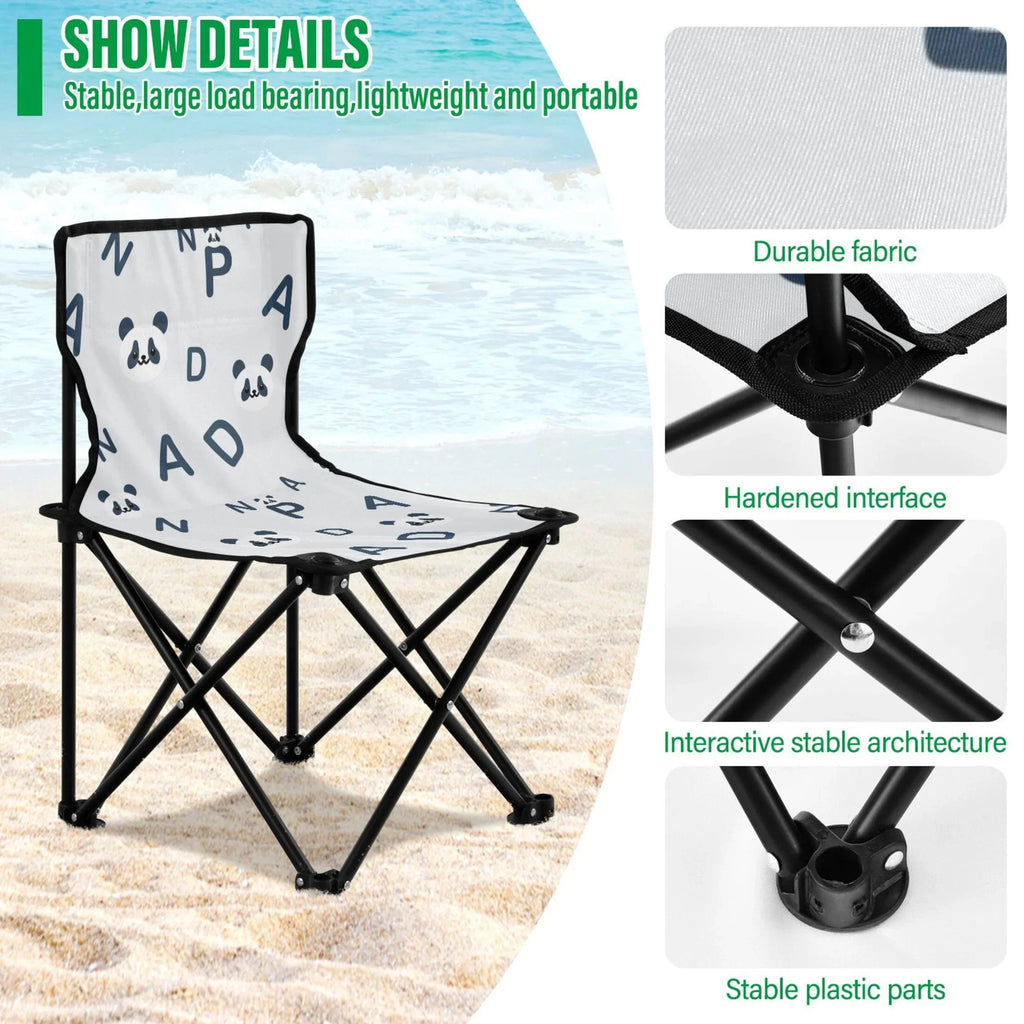 Kids Chair Small Chair Alphabet Folding Bag Camping for Portable and Chair Fishing Pandas Chair with Lawn Outdoor Beach Carry Cartoon