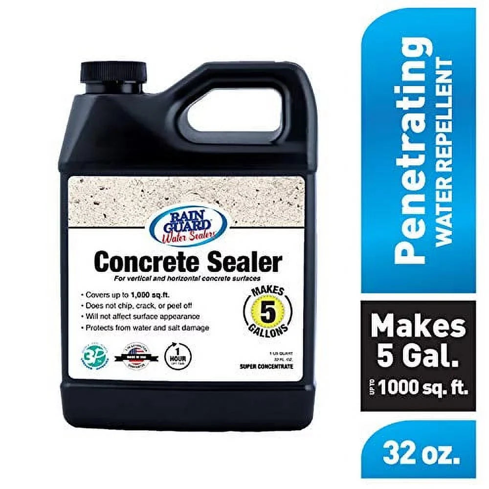Concrete Concentrate Guard Invisible Water Interior Clear 1000 Concrete - up - 5 Sealers to Sealer SP-4003 Water Makes Rain Exterior oz Sq. Repellent Gallons, or Ft, Covers for 32 Super