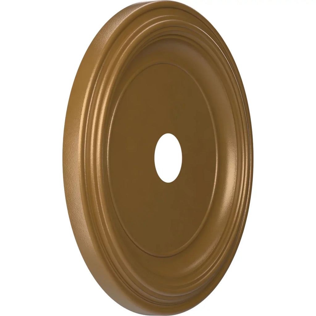 13 Canopies 1 PVC to x Medallion 22"OD Rush 1/2"ID up Traditional 1/2"P Ceiling Thermoformed Metallic (Fits Ekena Millwork x 3 Gold 1/2"),