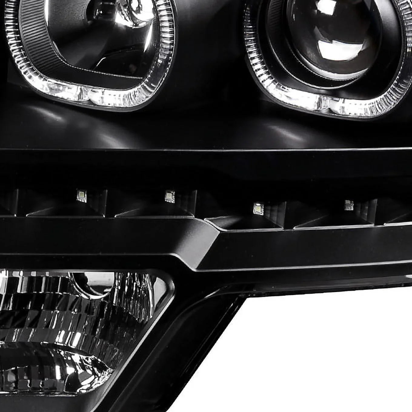 Black Ring] light Truck LED Pickup LED F-150 Headlights Set Halo - 09-14 AKKON Tail + Projector For F150 [Dual