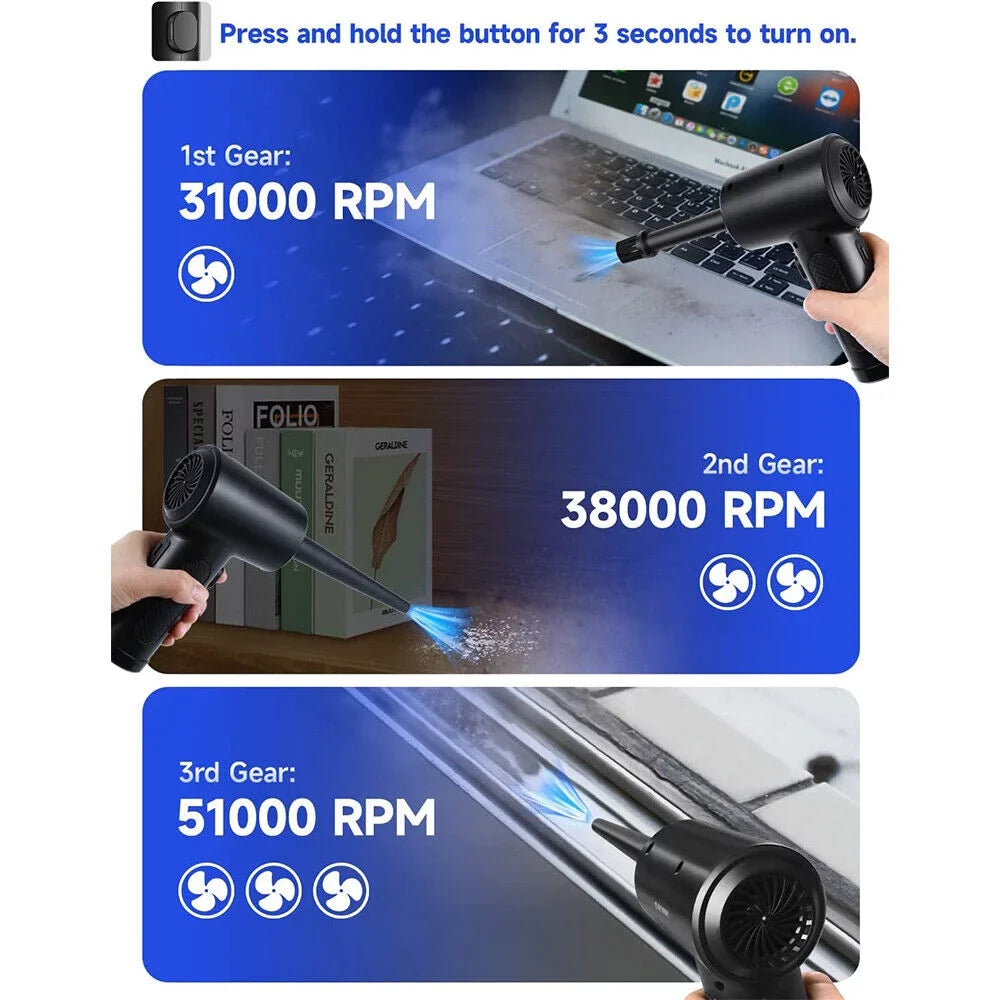 Cleaner Car Keyboard Electric Air Portable 51000RPM Air For Computer Cordless
