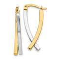 Adults 14kt for and and Two-tone for Men Real Women Earrings; Teens; Hinged Tube