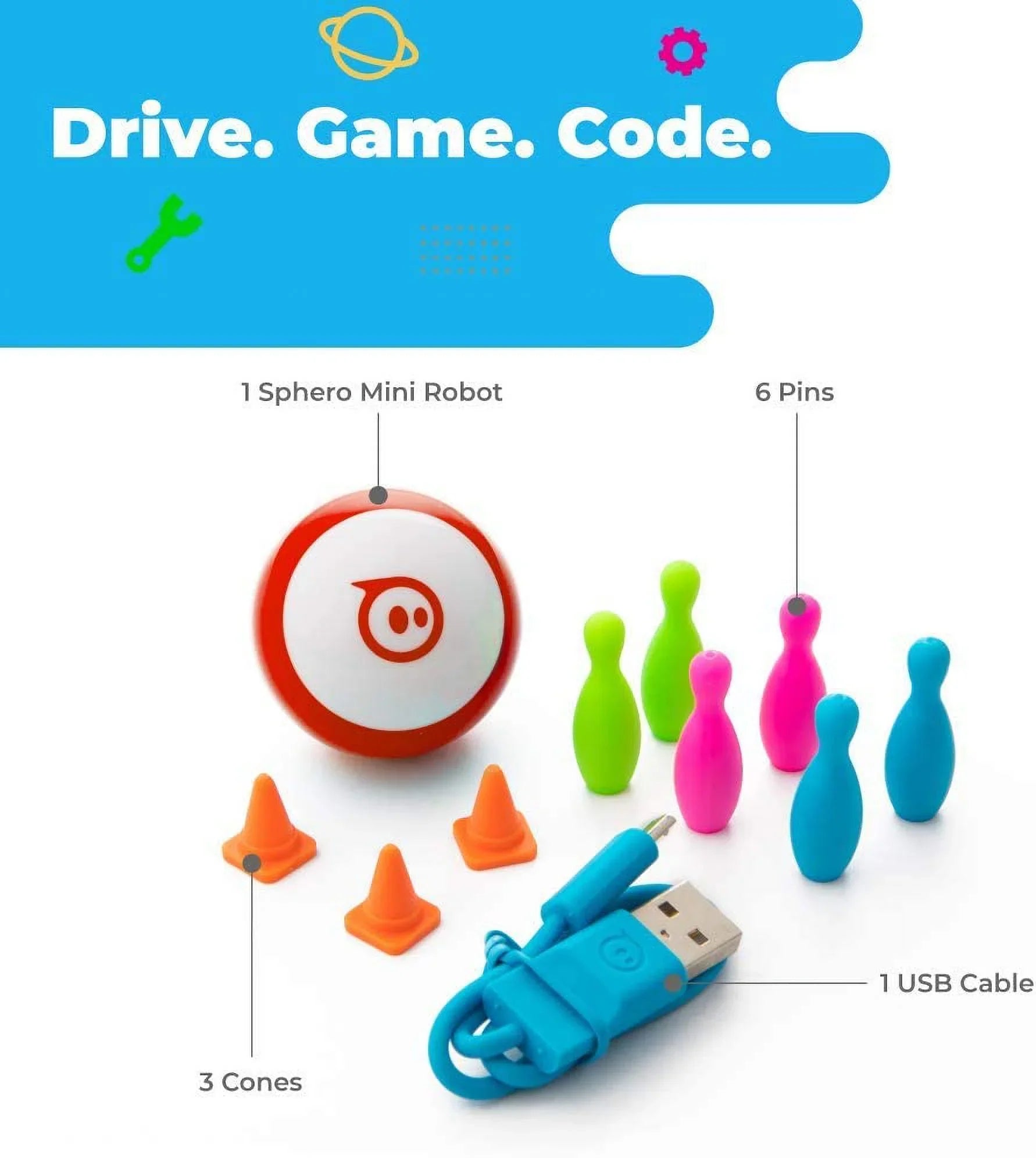 Sphero Game - & & Play Drive, Edu App-Enabled Ball Ages STEM - Kids for Robot Code Toy 8 Educational App Up (Red) Mini Programmable &