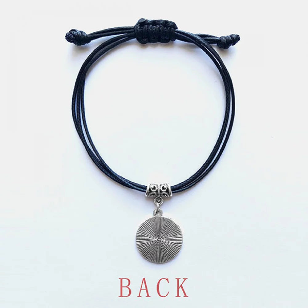 Park Amusement Facilities Roller Black Leather Jewelry Rope Wristband Bracelet Coaster