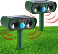 PIR Waterproof Sensor Pest Pack Away Animal Flashing Cat Outdoor Dog Repellent Animal Raccoon & Mouse Repeller Deer Ultrasonic Repeller Fox 2 Lights with Solar Keep to Deterrent Animal