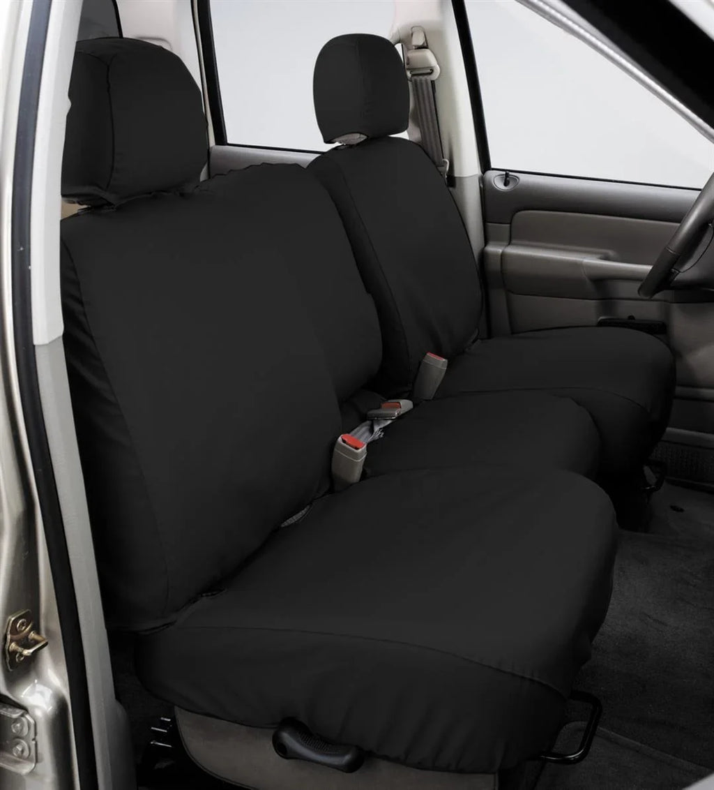2007-2008 SeatSaver F150 Bench Front Covercraft Covers Seat select: Custom-Fit Charcoal Fits - Polycotton FORD Black Fabric,