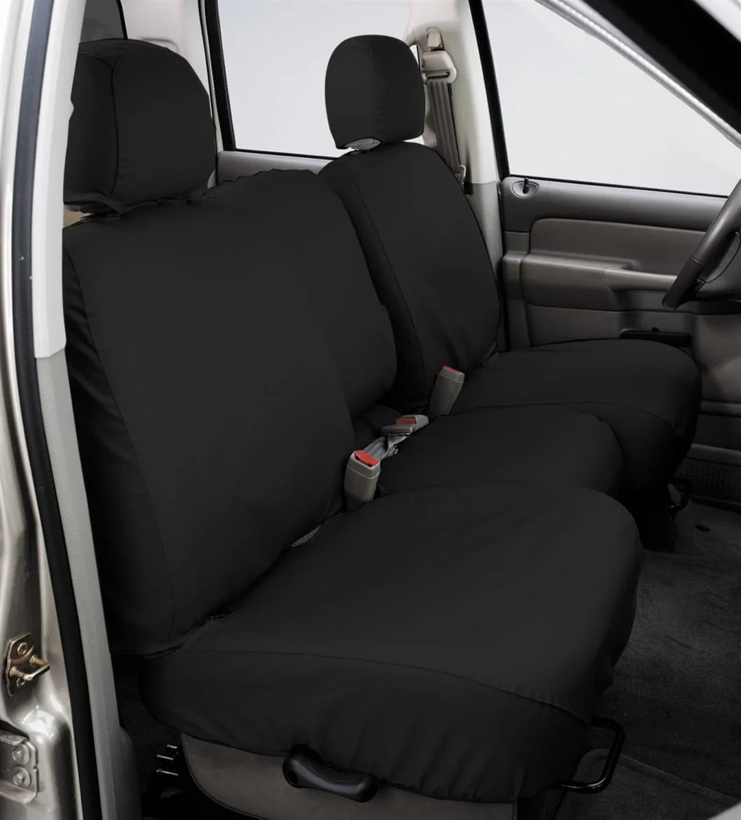 2007-2008 SeatSaver F150 Bench Front Covercraft Covers Seat select: Custom-Fit Charcoal Fits - Polycotton FORD Black Fabric,