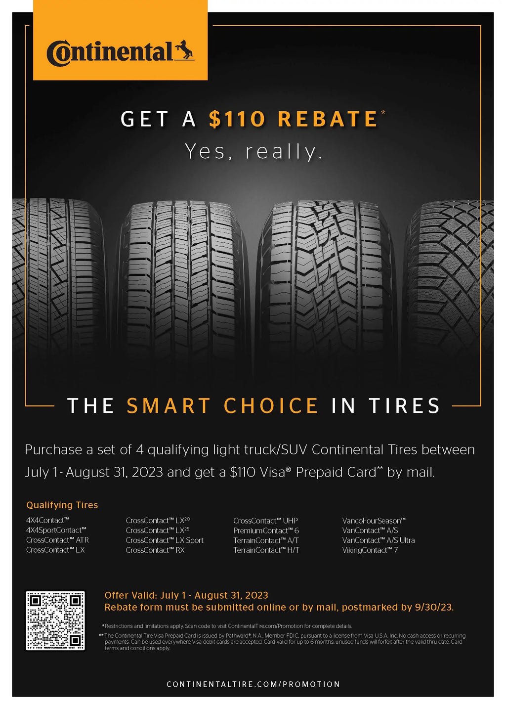 1995-2002 Terrain A/T Continental LT Tacoma Tire Chevrolet Pro, TRD Toyota Tahoe Contact 2015 120 Fits: S 245/75R16