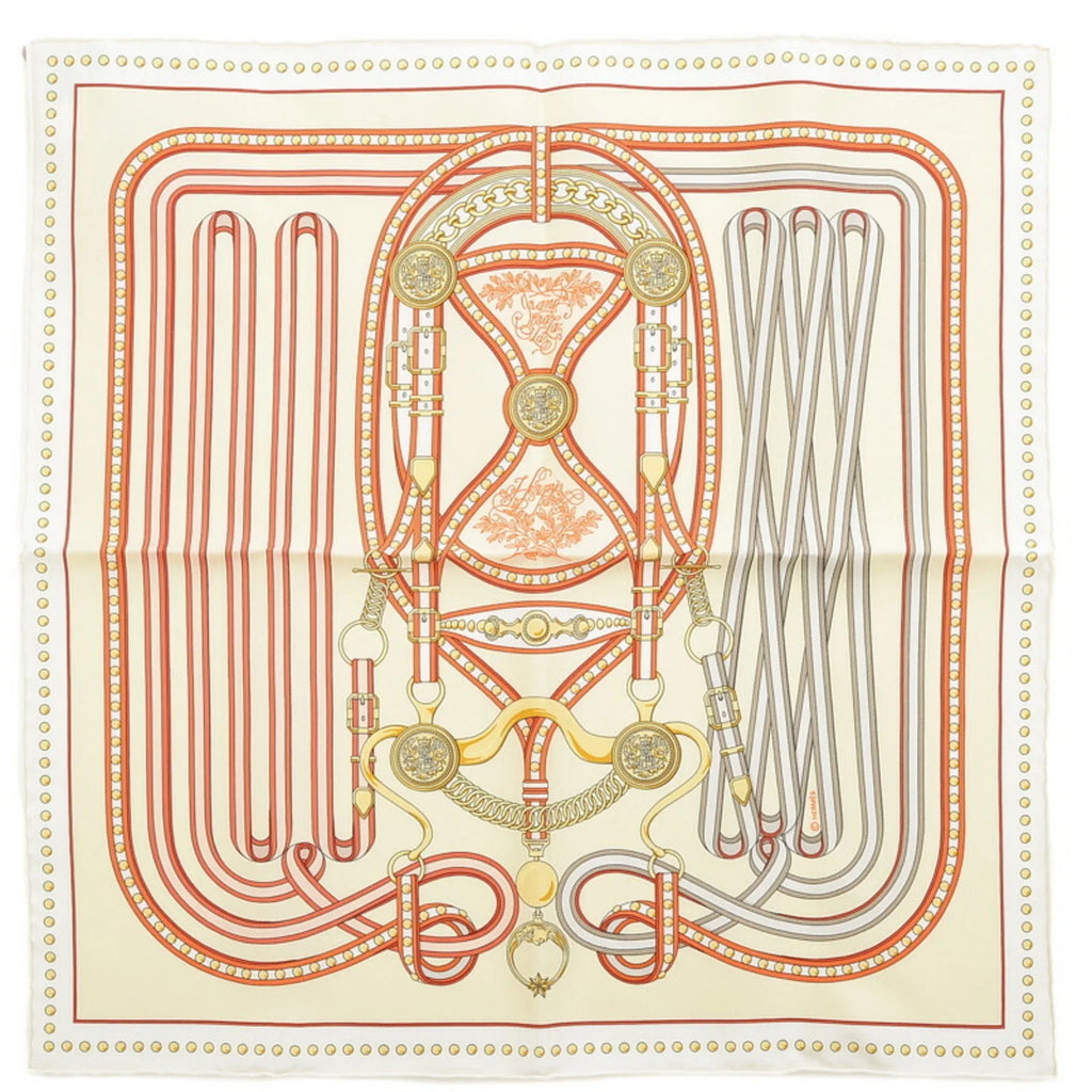 Gavroche Scarf Orange (Like Pre-Owned Carre New) Hermes Grand White Tralala Cream 45