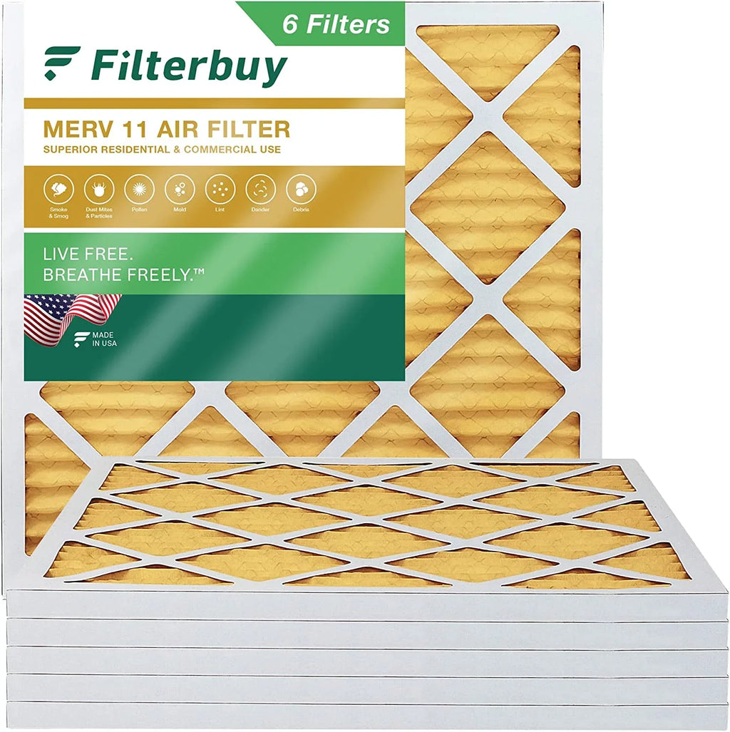 AC Filterbuy MERV Pleated Filters HVAC (6-Pack) 12x12x1 Air Furnace 11