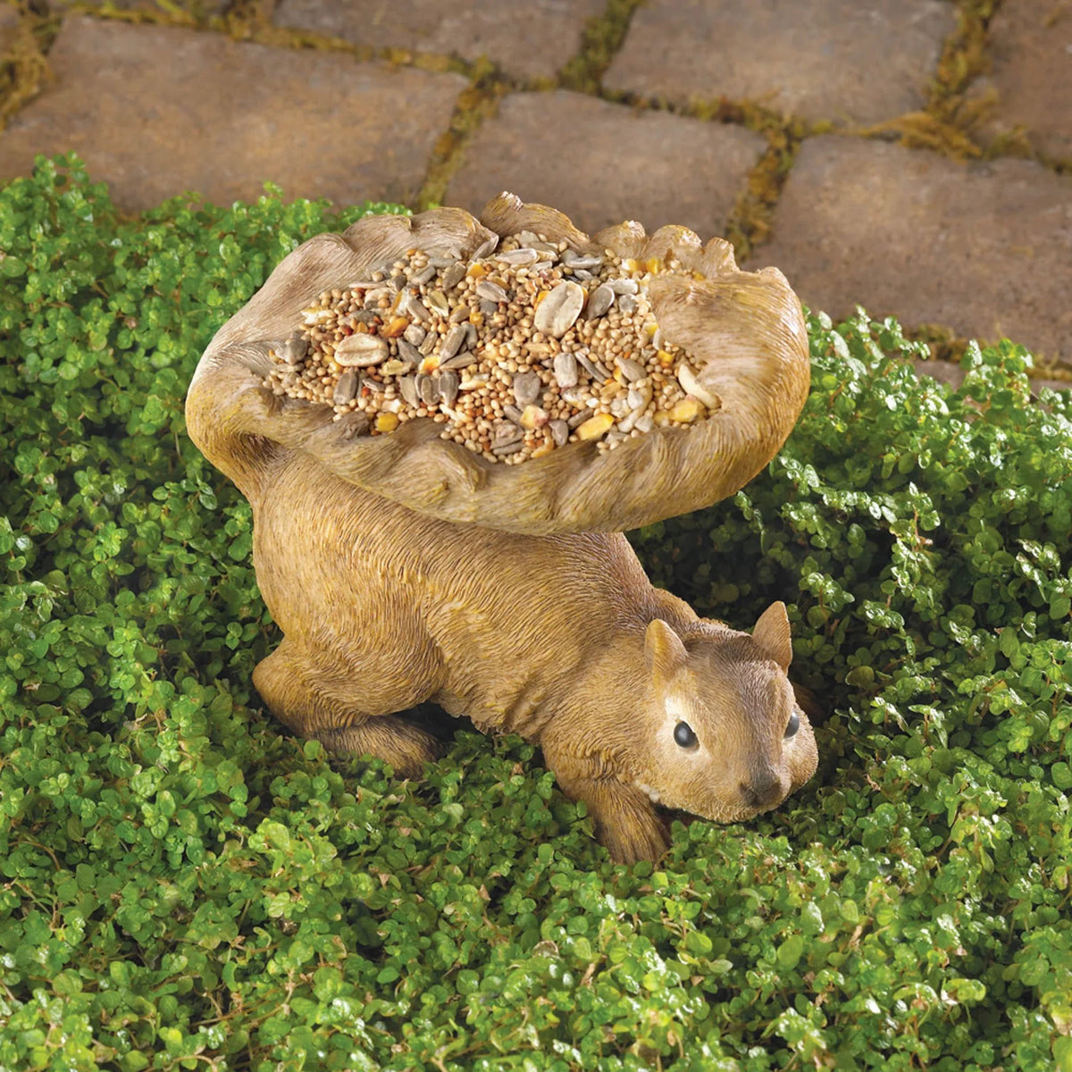 Feeder Squirrel Zingz Woodland Bird 7" Outdoor & - Brown Thingz -