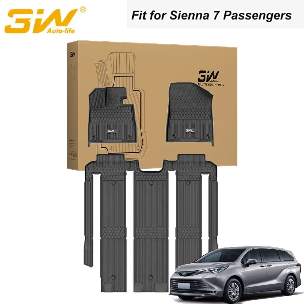 Mats for Car Liner weather Sienna fit seat Floor 7 2021-2024 Sienna TPE Floor 3W Seat Toyota All 7