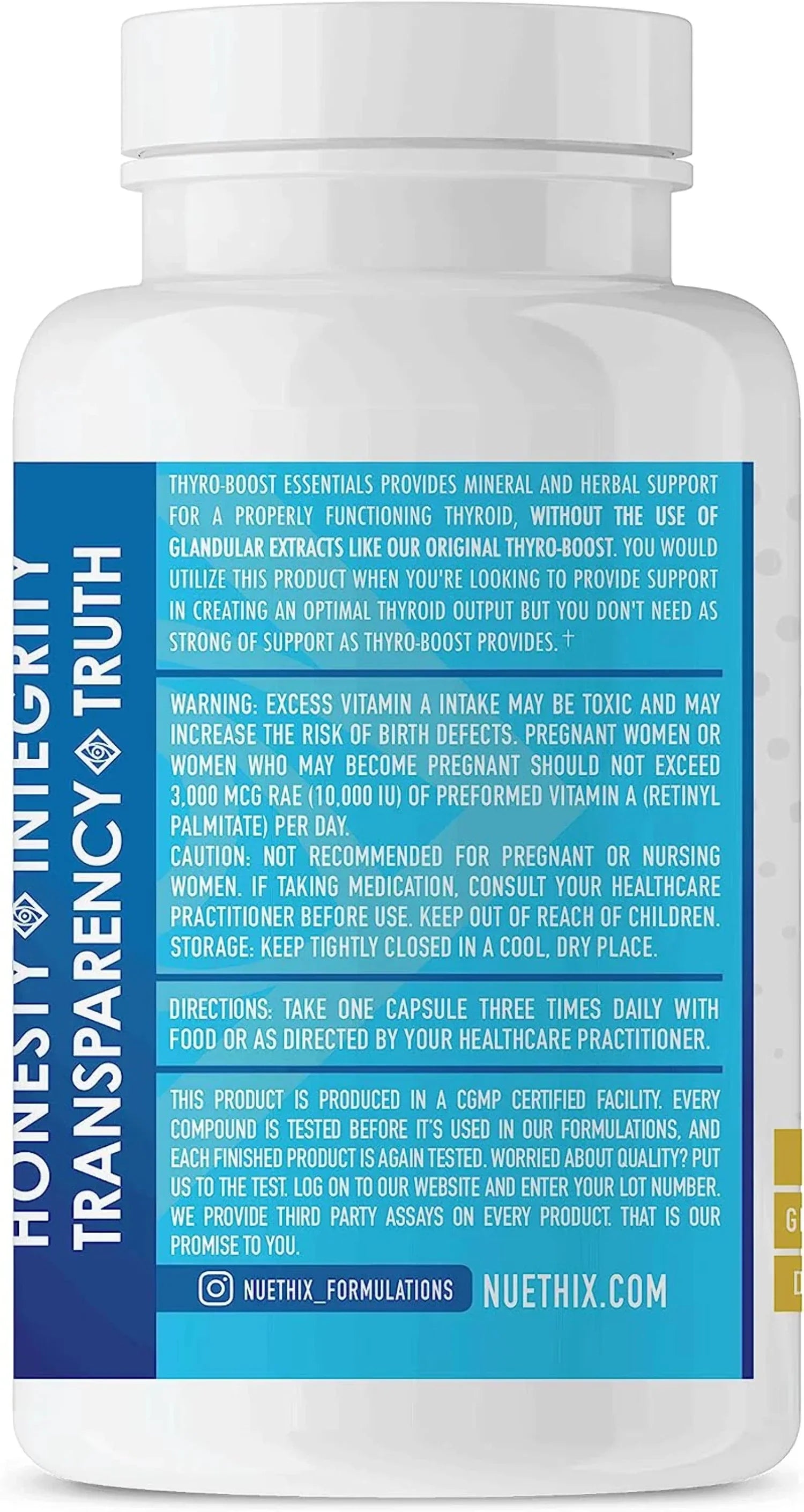 Optimal Non-Glandular Essentials, Capsules Thyro-Boost NuEthix Thyroid Function, 90 Support with