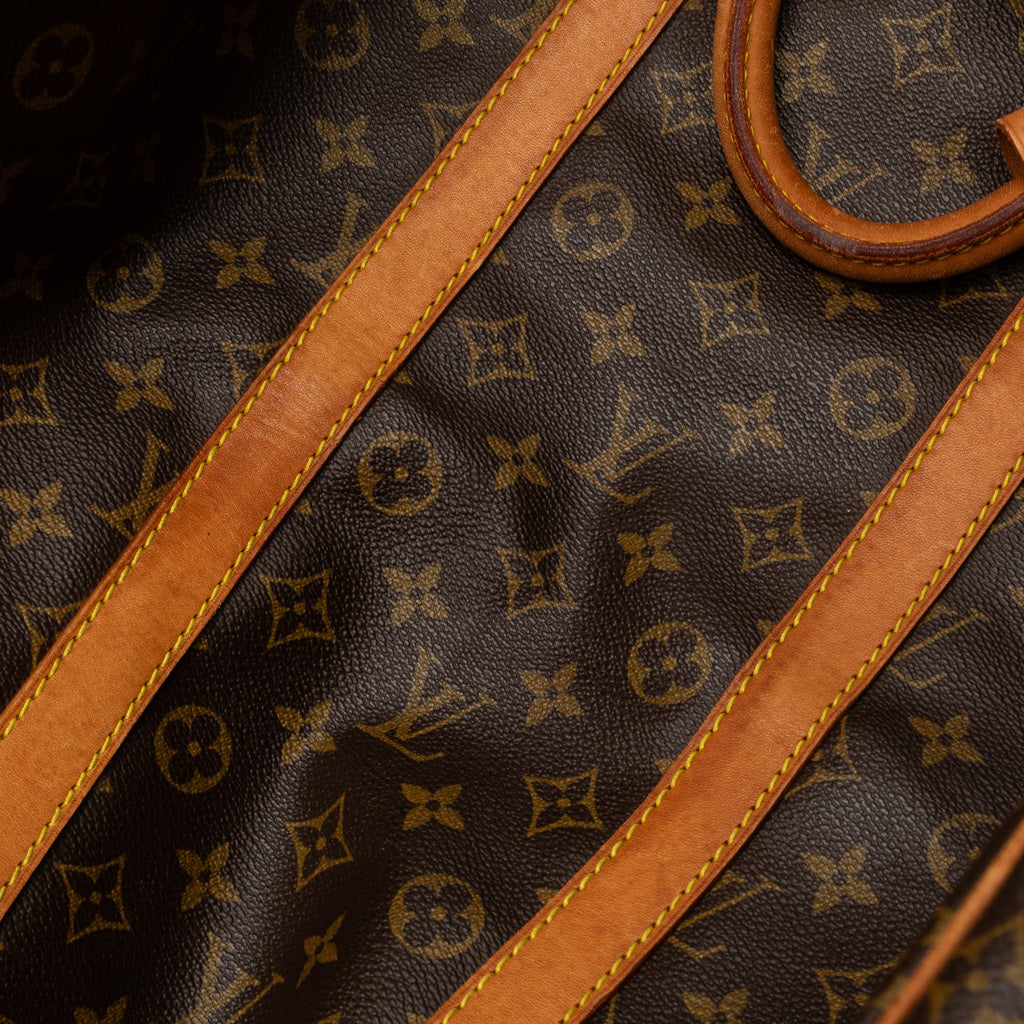 (Good) 55 WeekenderBag Brown Bag Travel Pre-Owned Monogram Keepall Louis Authenticated Canvas Vuitton Unisex