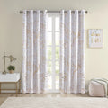 50x84" Total Metallic Marble Intelligent Blackout Grommet Printed Design Top Curtain, Rebecca Blush/Gold,