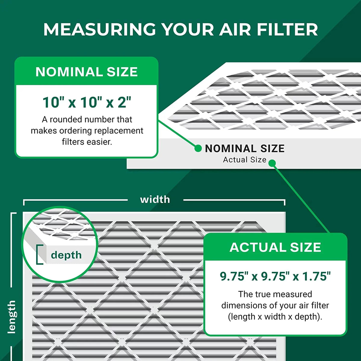 AC 10x10x2 Filters MERV (6-Pack) Pleated HVAC Air Filterbuy Furnace 8