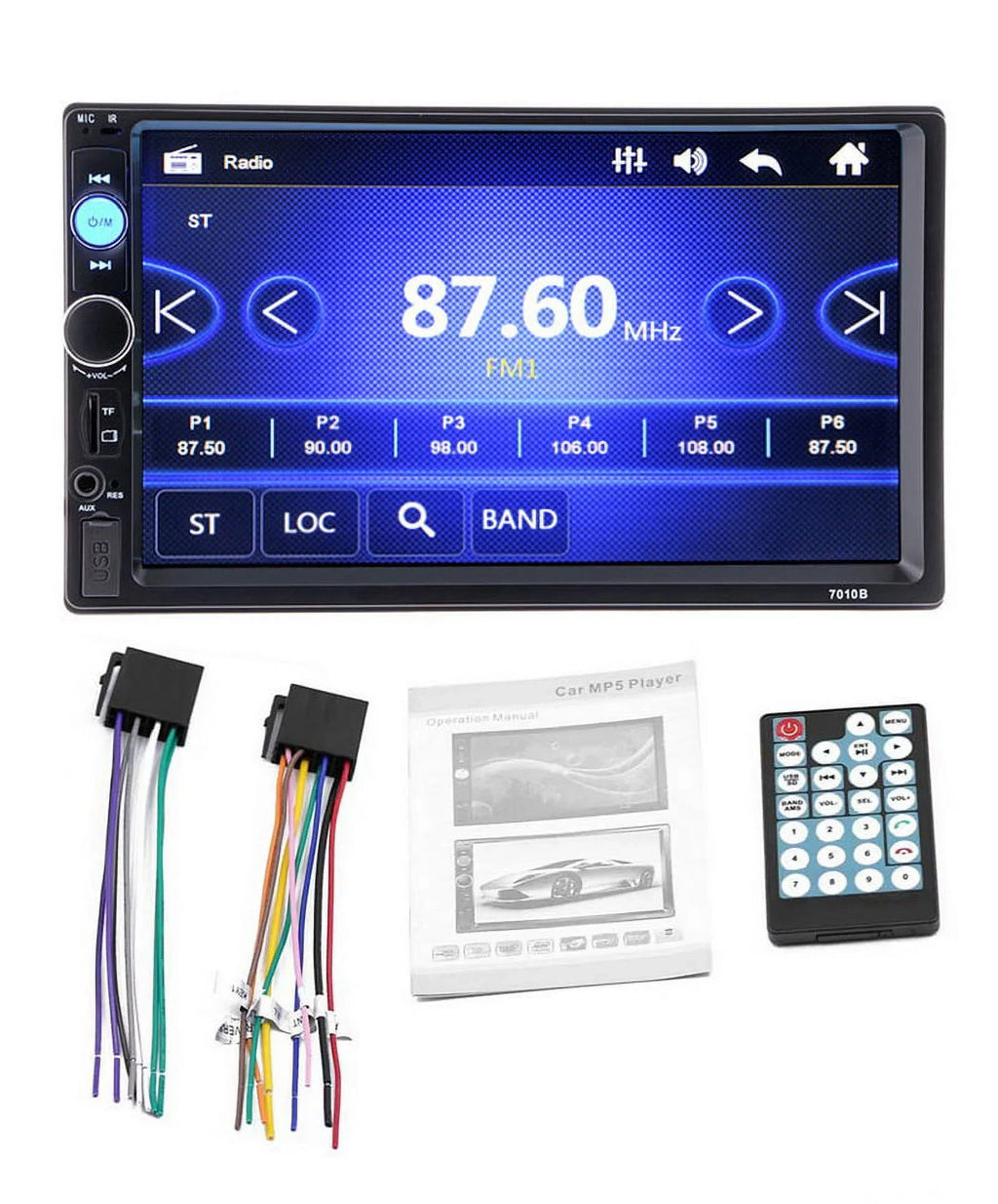 Double Audio 7-inch Multimedia Player Polarlander USB Car MP5/4/3 Screen Car SD with radio Touch Mirror Stereo AUX HD Car Bluetooth Din Link Function FM