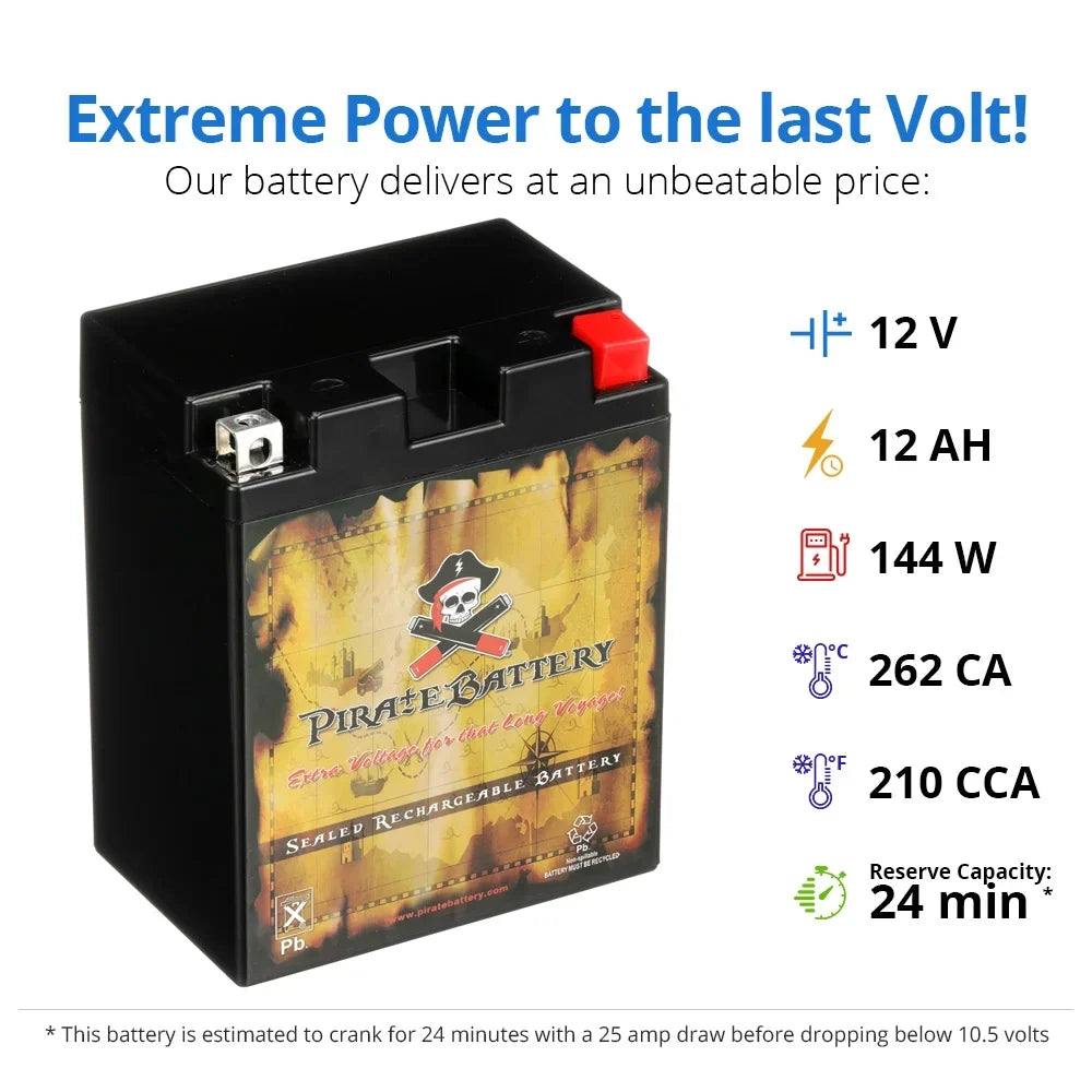 Motorcycle 750Cc For Pirate Vulcan Kawasaki Ytx14Ahl-Bs Vn750-A Battery Battery 1995