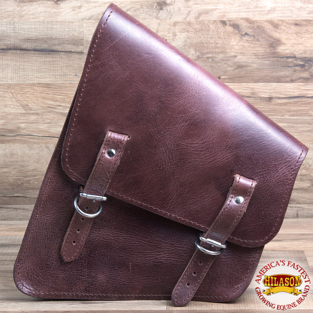 Motorcycle Right Leather 74HS Hilason Saddle Softail Side Bike Bag Rigid