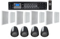 Wall 4 6-Zone Speakers White Slim JBL Restaurant/Bar/Cafe Amplifier+4 Pendant+8