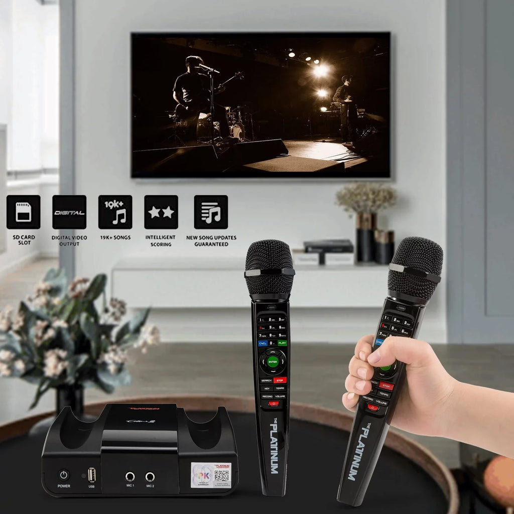 Song Platinum Recording Language Cello2 Display & Upgraded Aldult MVs Karaoke Lyrics with for Mic Kids Built-in Wireless Digital Mixed TV Songs Machine 23K+ 2023 2 Video