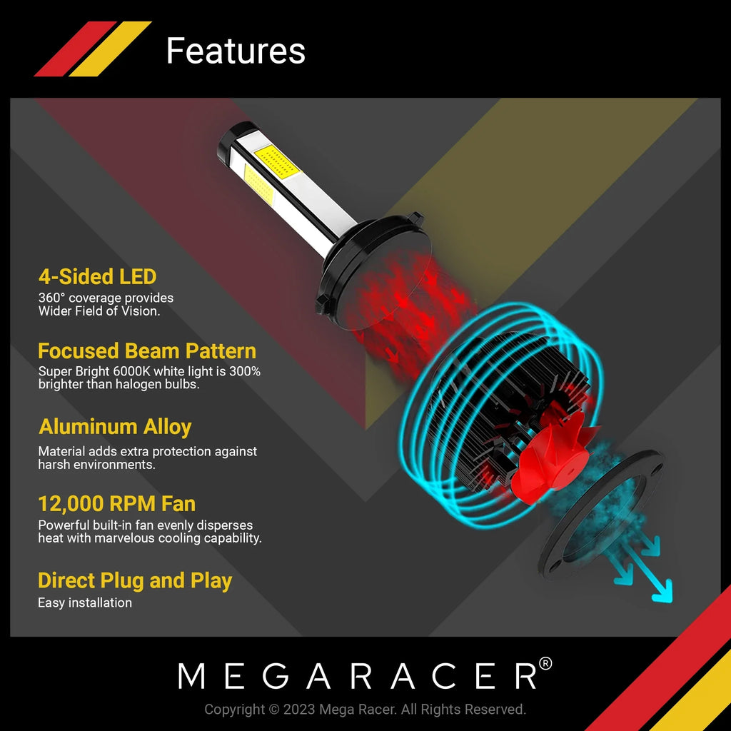 Replacement White 60W Mega Gran 2015 4 Light H8 Headlight Diamond xDrive 428i Gran BMW 6000K H11 Automotive 12V 428i Coupe 15 Fog 16 xDrive 2016 BMW Racer H9 Sided Coupe 10000LM LED Bulbs