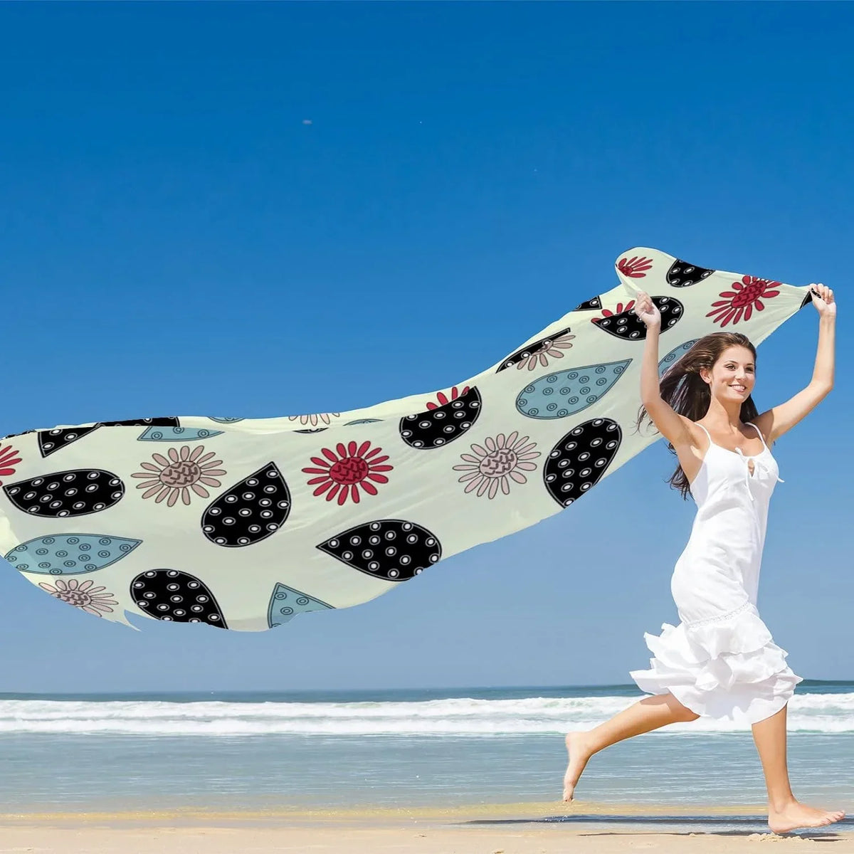 Scarf for Flower Doodles Shawl Long Girls Wrap Lightweight Scarves Women Silk Hyjoy Neck