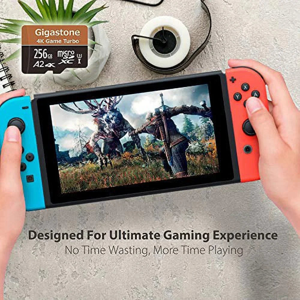 Cams, Game C10 R/W UHS-I Switch Run [5-Yrs A2 Dash Micro 4K Cameras, Go Memory 100/60MB/s SDXC Card, 256GB Turbo Free-Data-Recovery] U3 App Nintendo Pro Compatible, Gigastone