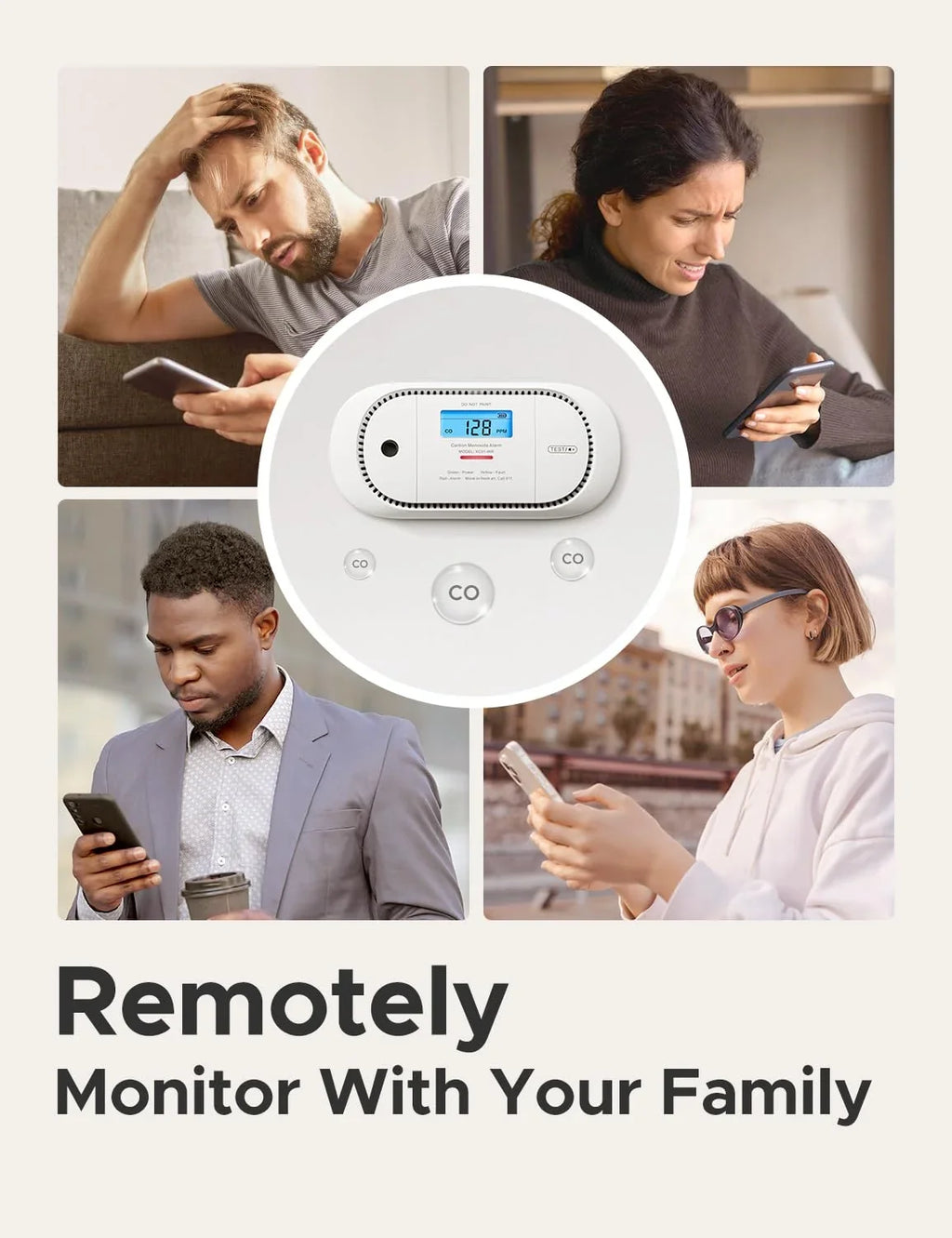 Wireless Detector or Smoke Station, XC01-M, with X-Sense Alarm Smart CO FS31 Works Base 1-Pack for Portable SBS50 FS51 Accessory Carbon Kit, Monoxide an Interconnected X-Sense Detector