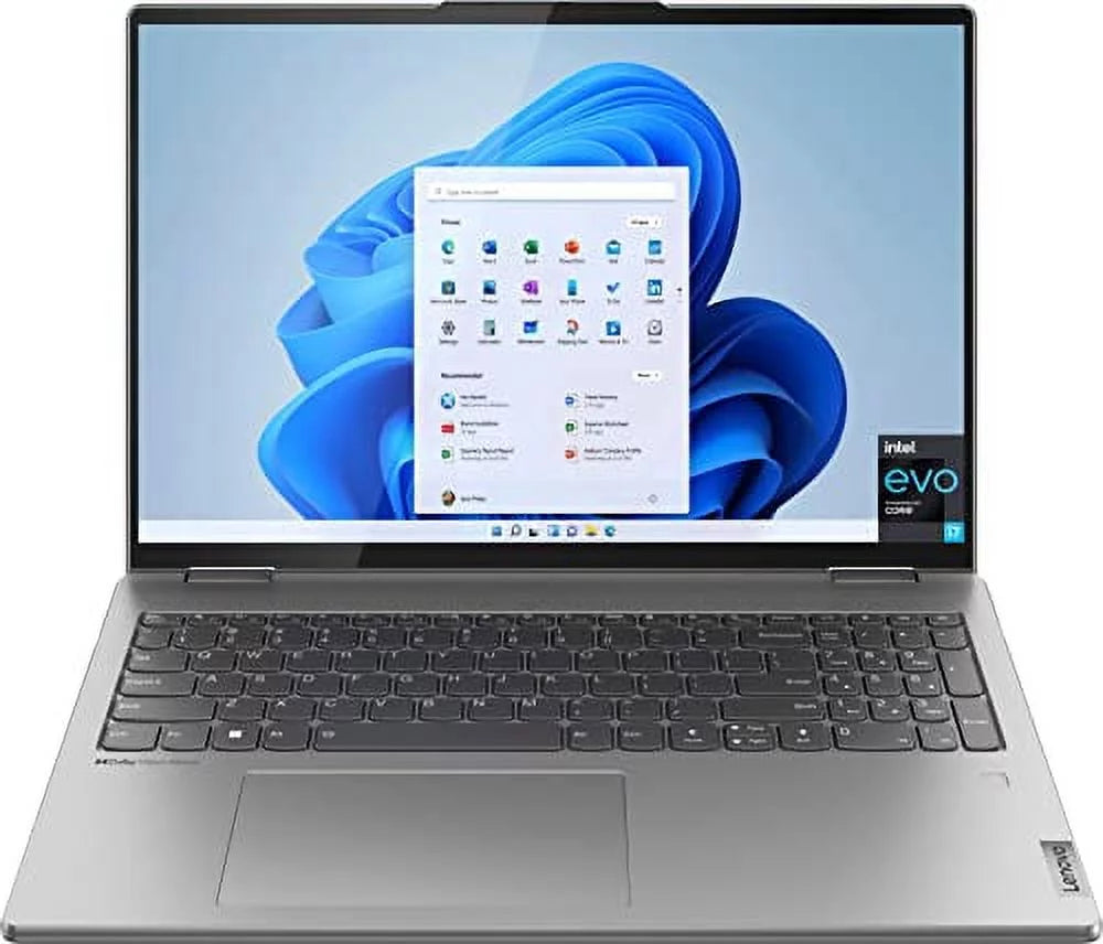 Windows 2xThunderbolt4 2.5K USB Intel Home Iris Xe Yoga Fingerprint 16" 12-Core 2-in-1 Laptop WiFi 6E KB Lenovo Touch 16GB NVMe Graphics 12th 512GB 2023 Backlit LPDDR5 i7-1260P SSD 11 EVO HDMI w/RE 7