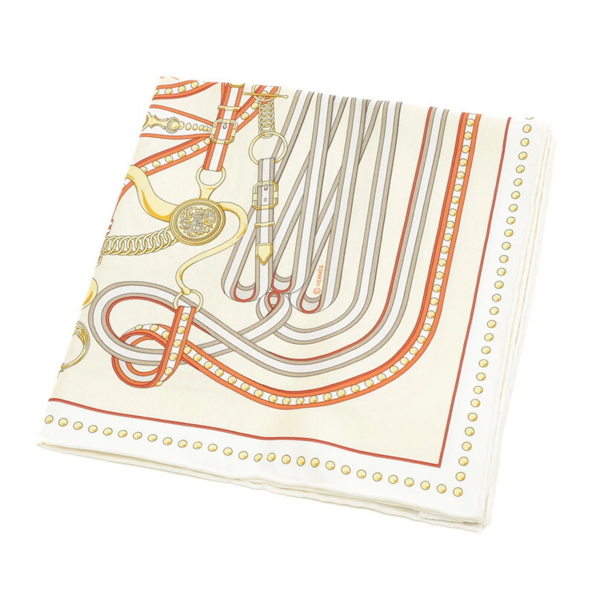 Gavroche Scarf Orange (Like Pre-Owned Carre New) Hermes Grand White Tralala Cream 45