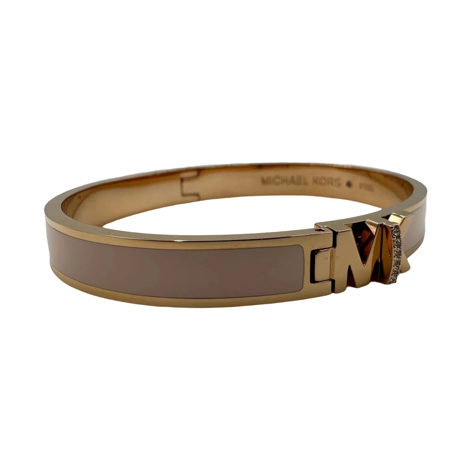 Haute Rose-Gold Kors MKJ7707791 Bracelet Crystal Bangle Pink - Michael Enamel