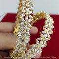 Ethnic Bracelet Leaf Tone Costume Indian AD Zircon Set Bangles Wedding Designer Bollywood Jewelry Gold