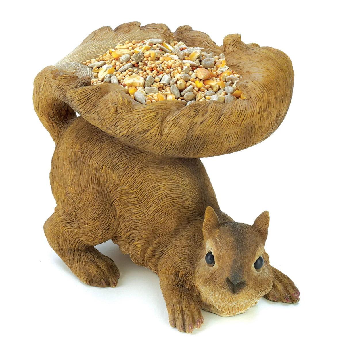 Feeder Squirrel Zingz Woodland Bird 7" Outdoor & - Brown Thingz -